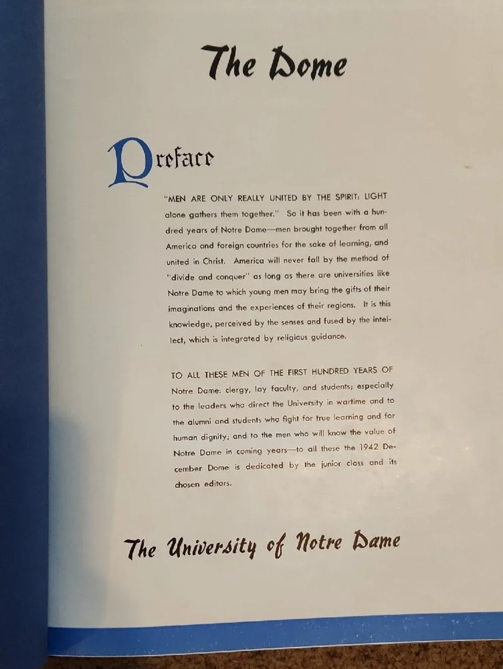 The University of Notre Dame 1842-1942 Hardcover YearBook